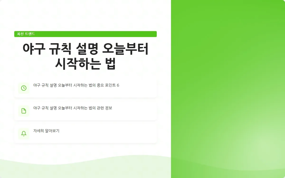 야구 규칙 설명 이미지 8