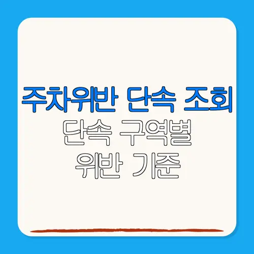 주차위반 단속 조회단속 구역별위반 기준