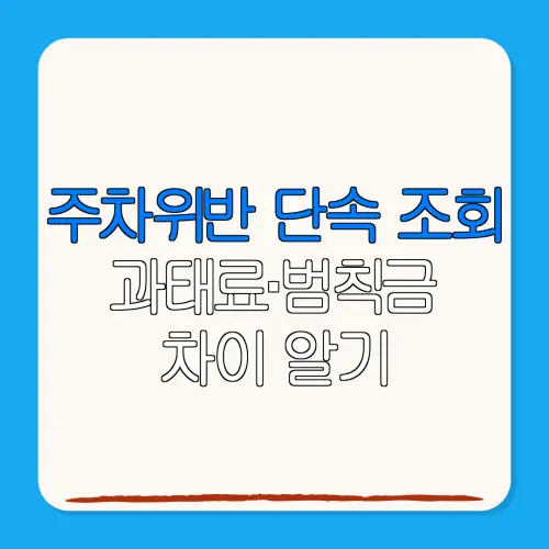 주차위반 단속 조회과태료·범칙금차이 알기
