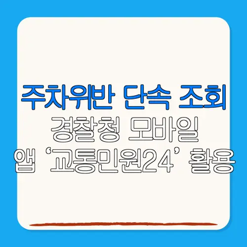 주차위반 단속 조회경찰청 모바일앱 ‘교통민원24’ 활용