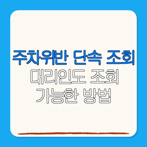 주차위반 단속 조회대리인도 조회가능한 방법