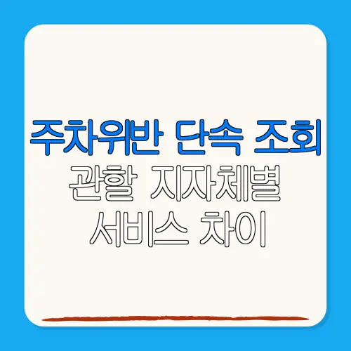주차위반 단속 조회관할 지자체별서비스 차이