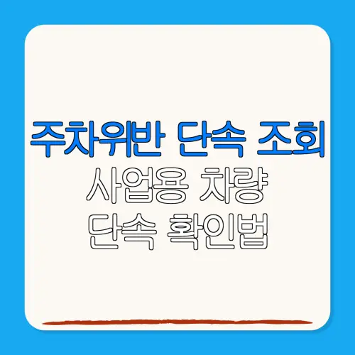 주차위반 단속 조회사업용 차량단속 확인법