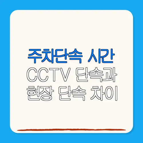 주차단속 시간CCTV 단속과현장 단속 차이