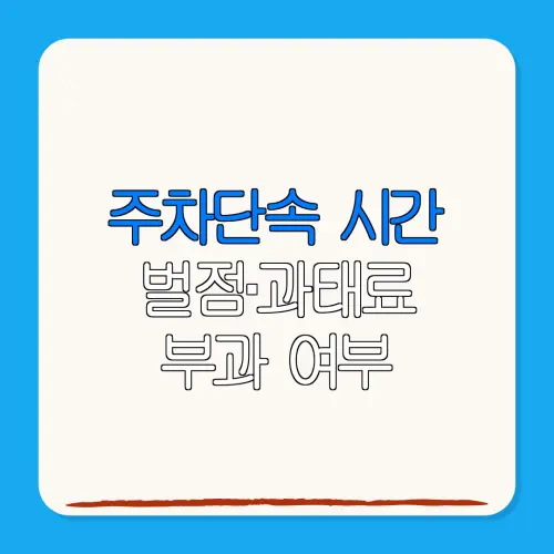 주차단속 시간벌점·과태료부과 여부