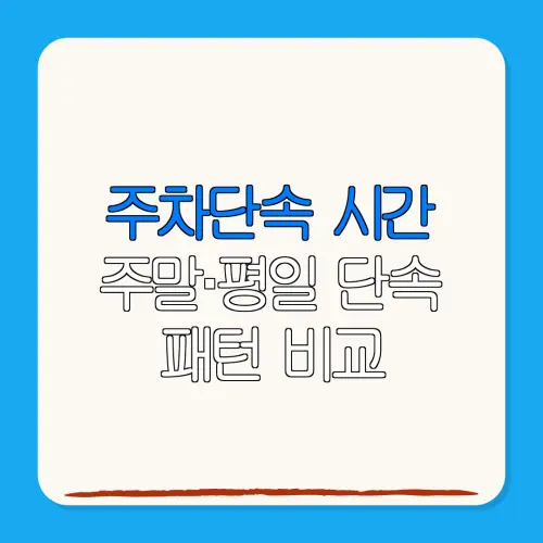 주차단속 시간주말·평일 단속패턴 비교