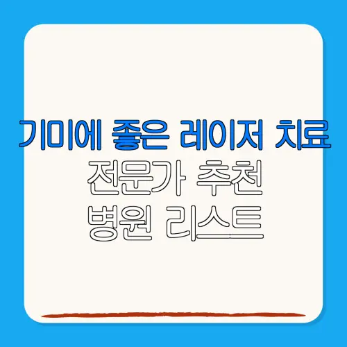 기미에 좋은 레이저 치료전문가 추천병원 리스트