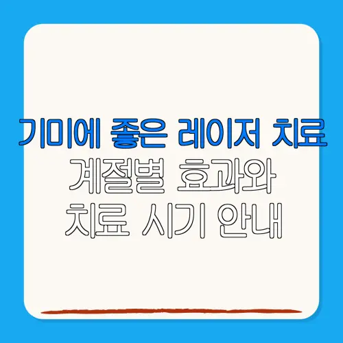 기미에 좋은 레이저 치료계절별 효과와치료 시기 안내